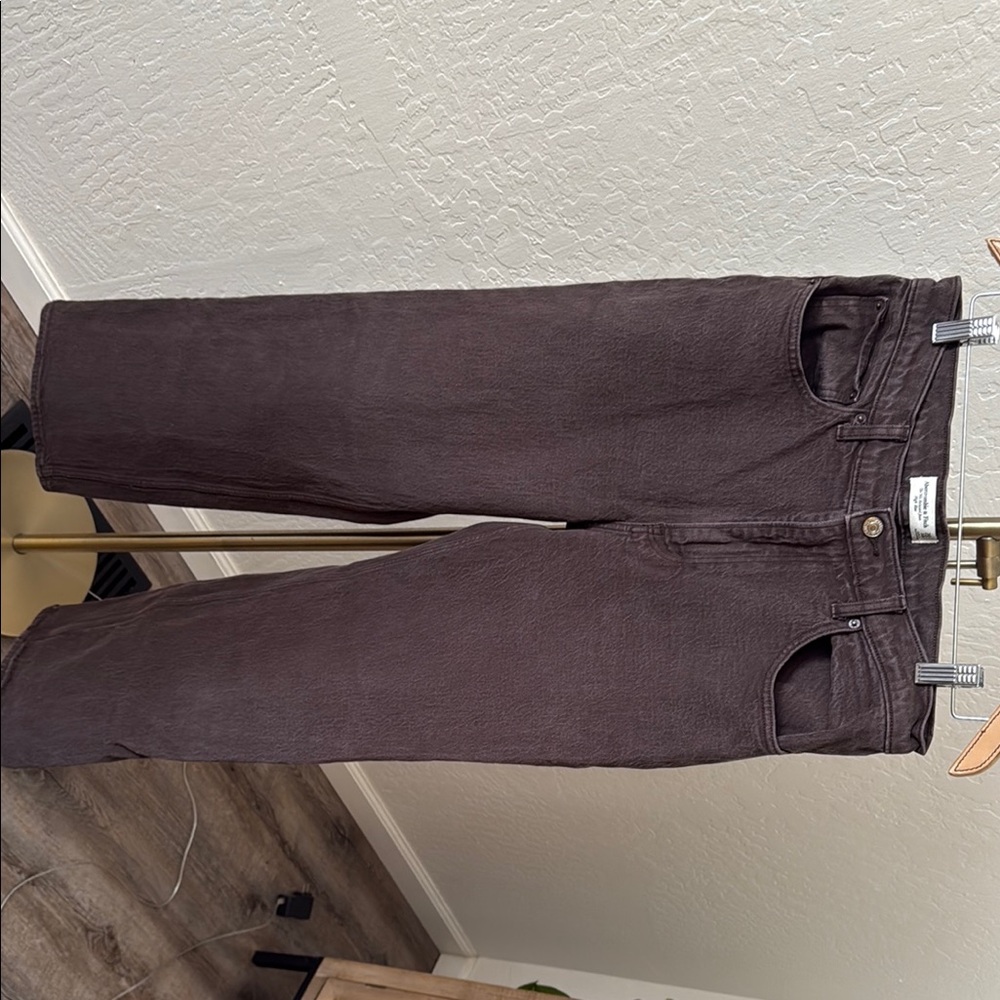 Dark Brown Straight-Leg Jeans